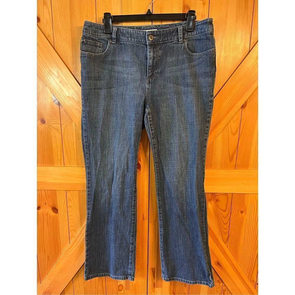 Chico's Platinum Denim Jeans Ultimate Fit Boot Leg Size 12 (3190)